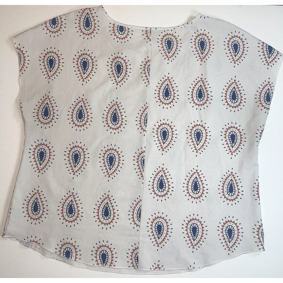 SHEIN Blouse Women 2X Peacock Boho Western Top Coastal Cowgirl Shirt Cowl Sleeve - Picture 11 of 11